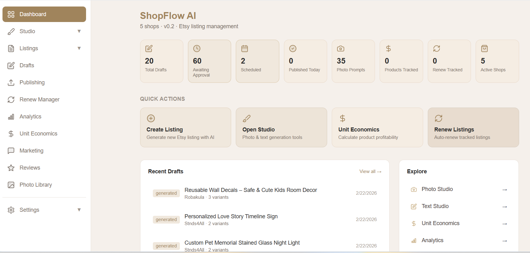 ShopFlow AI Dashboard